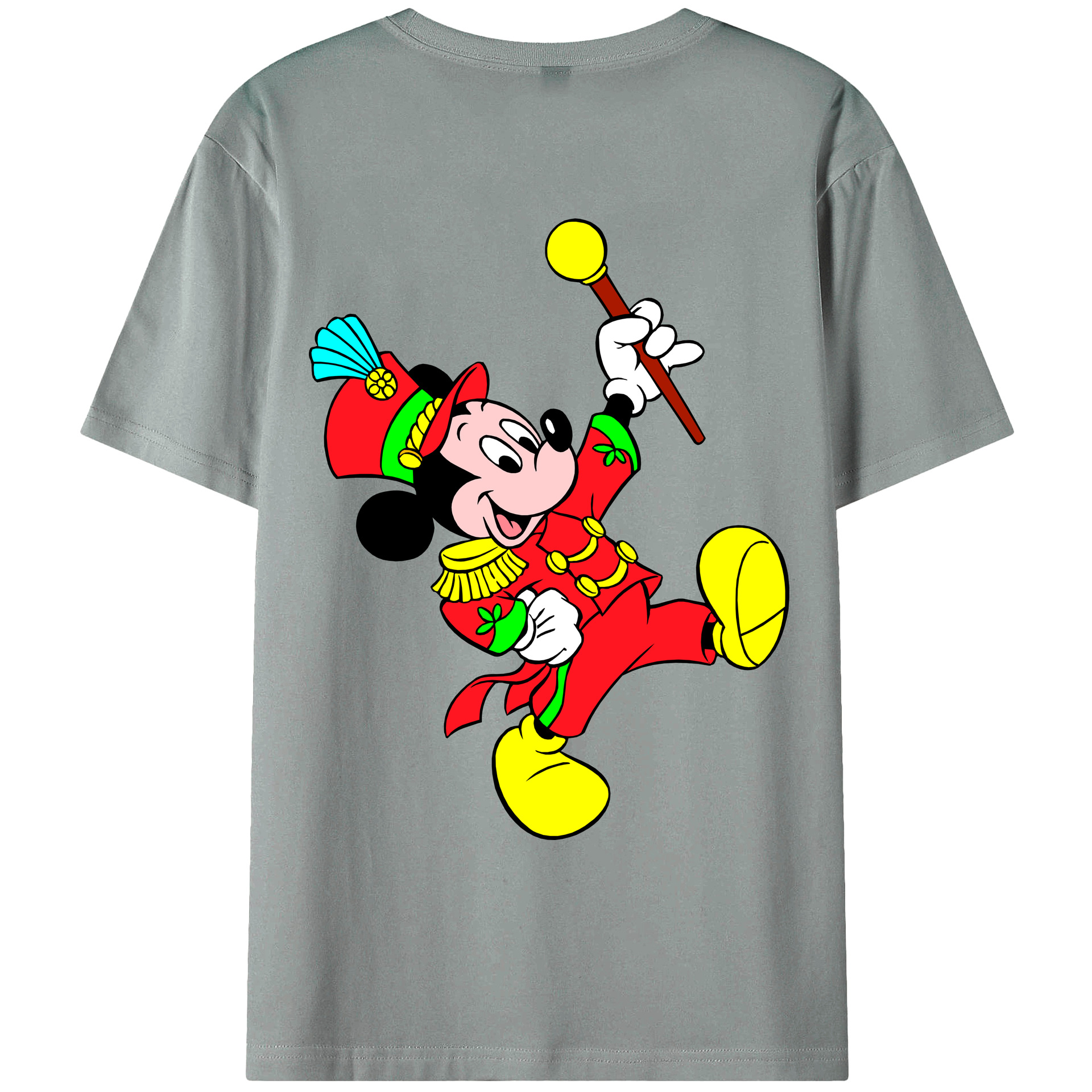 ミッキーマウス Mickey Mouse 綿100％ メンズ半袖Tシャツ（バックプリント） 通気性